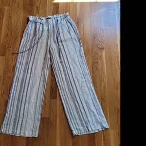 like an angel Wide Leg Drawstring Striped Pants Size L